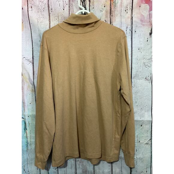 Vintage Lands End Men’s Turtleneck Tan Large Cotton - Picture 6 of 6